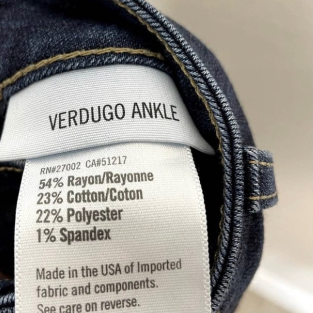 Paige Verdugo Ankle Jeans Dark Wash Size 29